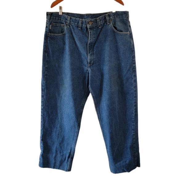 Carhartt Other - Carhartt Men's Big & Tall Jeans Size 44 × 34 Staright Leg Med Wash Work Outdoor